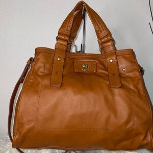 Marc Jacobs classic carryall brown cognac soft leather convertible strap tote